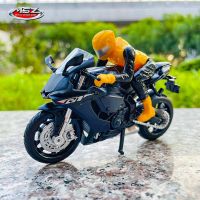 MSZ 1:18 YAMAHA YZF-R1สีดำต้นฉบับที่ได้รับอนุญาตโมเดลมอเตอร์ไซค์อัลลอยจำลองการหล่อตายรถของเล่นคอลเลกชันของขวัญกับตุ๊กตา