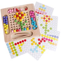 Kids Toys Montessori Wooden Toys Hands Brain Training Clip Beads Puzzle Board Math Game Baby Early Educational Toys for Children Wooden Toys