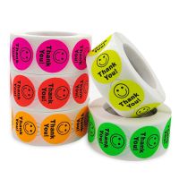【CW】♛ﺴ  Smile Face Sticker 500 Pcs/roll Kids Reward Yello Labels Happy Expression