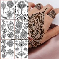 hot！【DT】☬▽♚  Mandala Temporary Elephant Tattoos Sticker Fake Disposable Tatoos