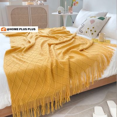 HOMEPLUS Nordic Knitted Throw Thread Blanket On The Bed Sofa Plaid Travel Nap Blankets （Selimut）Soft Towel Bed Plaid Tapestry Sofa Towel Sofa Cover Dustproof