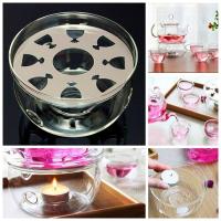 Heat-Resisting Teapot Warmer Base Clear Borosilicate Glass Round Insulation Tealight Portable Teapot Holder Tea Accessories