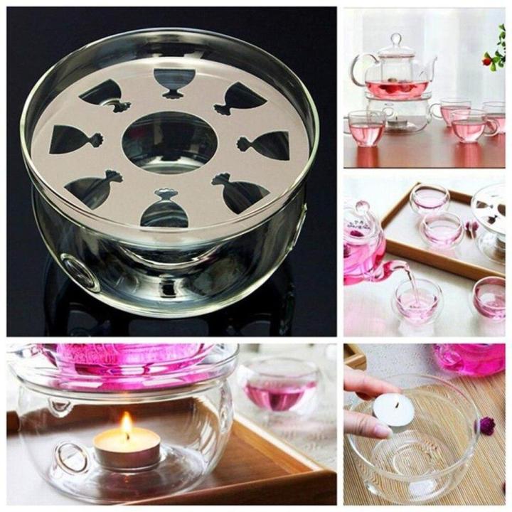 heat-resisting-teapot-warmer-base-clear-borosilicate-glass-round-insulation-tealight-portable-teapot-holder-tea-accessories