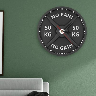 Barbell Wall Clock ตกแต่งนาฬิกาที่ทันสมัยสำหรับยิม Strongman ของขวัญตกแต่ง