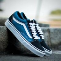 Vans old Skool น้ำเงิน Navy สุดคลาสสิค วัยรุ่นฮิต พร้อมอุปกรณืของแถมเพียบ พิเศษส่งฟรี ไวสุด!!