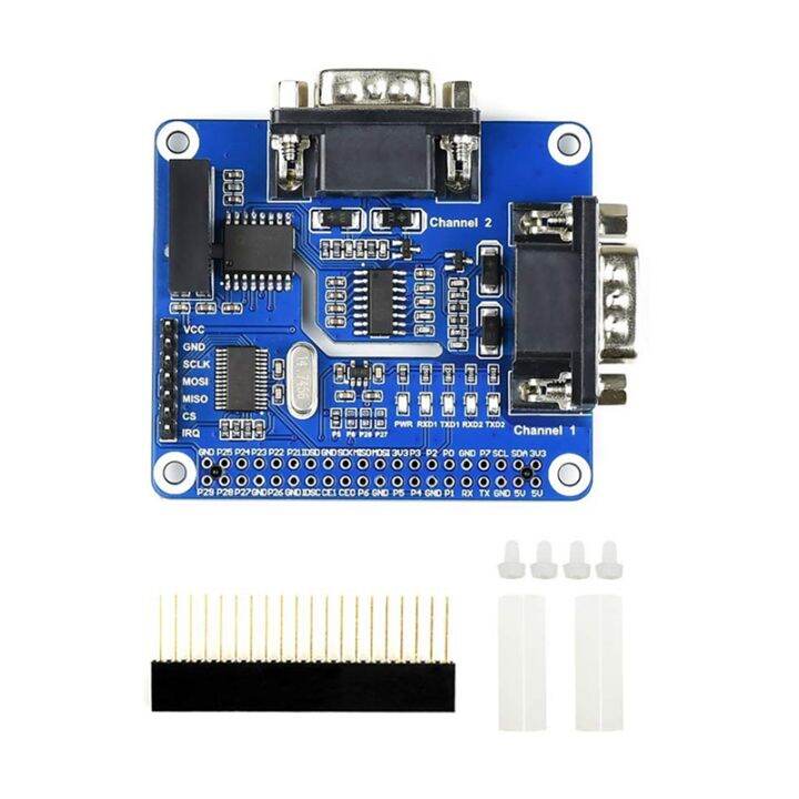 waveshare-2-channel-isolated-rs232-expansion-hat-for-raspberry-pi-adopts-the-sc16is752-sp3232-solution