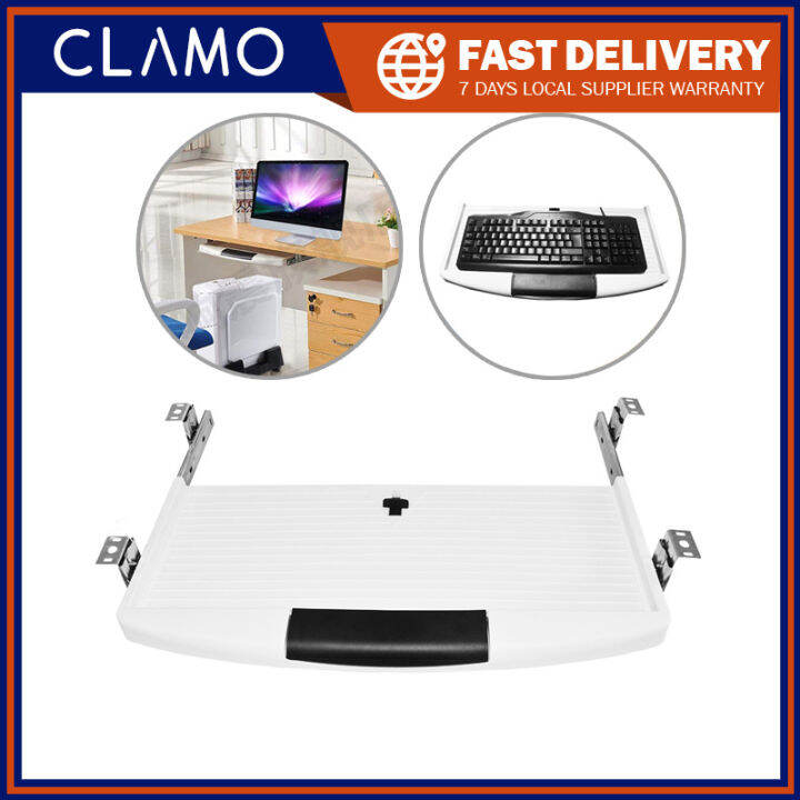 Computer desk with universal heavyduty slide rails, suitable for computer office keyboard tray