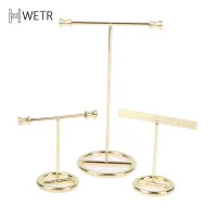 Earrings Display Stand Gold Earrings Display Rack T-Shape Earrings Showcase Golden