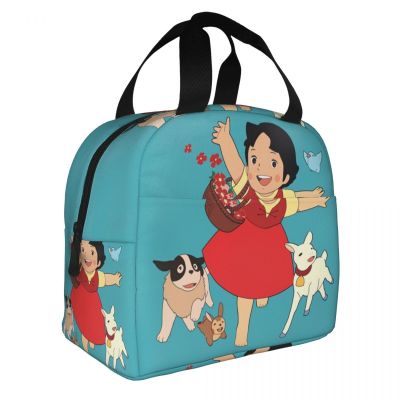 ♣◐ Alps Mountain Girl Happy Heidi Thermal Insulated Lunch Bag Resuable Lunch Tote Box for Kids School Children Storage Food Bags