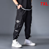 Hip Hop Streetwear กางเกงผู้ชาย Oversize กางเกง Cargo Sweatpants ชาย Jogger กางเกงคุณภาพสูง Plus Szie 6XL 7XL HX413