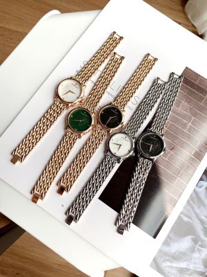 นาฬิกาใหม่สำหรับผู้หญิงคุณภาพสูงสำหรับสุภาพสตรี,นาฬิกาควอตซ์แฟชั่นแบบลำลองใส่ได้กับทุกชุดมีสายสแตนเลสนาฬิกา