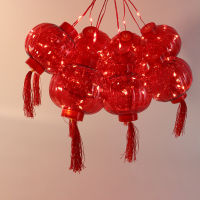 LED Red Hanging Lantern String Lights with Tassel Fairy Spring Festival Party Home Decor Chinese New Year Decorations 2022 Tiger