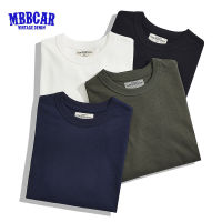 MBBCAR เสื้อยืดในฤดูใบไม้ร่วงผู้ชาย2023ใหม่280G สไตล์ผู้ชายแข็งแรงท่อตรงหนาหนักเสื้อยืดแขนยาวสีทึบคอกลม