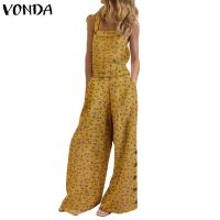 COD DSFERTEREERRE Vonda Women Summer Sleeveless Casual Floral Print Wide Leg Long Jumpsuit