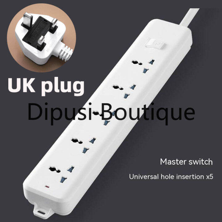 5 Way Gang Universal Power Strip Safety extension board Multi Extension