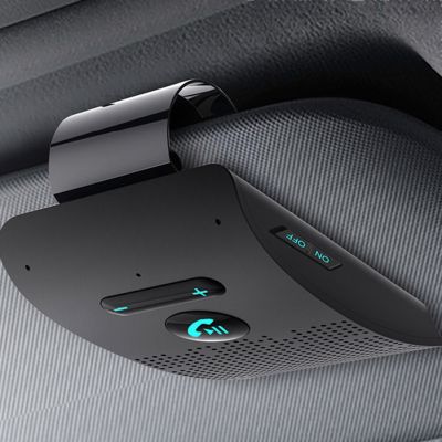 ชุดแฮนด์ฟรีในรถยนต์4.2คลิปหนีบบังแดดสปีกเกอร์โฟนตัวรับสัญญาณระบบเสียงแบบไร้สายไมโครโฟนคู่ดังเครื่องเล่นเพลงลำโพง