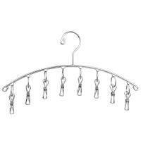 Clothes Hanger 8 Clips Stainless Steel Windproof Clothespins Clothes Drying Rack Clothes Hanger for Hanging Socks Baby Clothes Cloth Diapers Bras Towel Underwear Gloves Fannlady