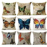 45x45cm classical style Retro Butterfly printed pillow home decorative throw Pillows European Vintage pillowcase without core N2 Pillows  Bolsters