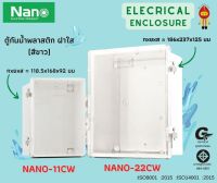 Nano ตู้กันน้ำพลาสติกฝาใส นาโน (สีขาว) NANO-11CW ,NANO-22CW (ฝาใส)