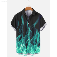 2023 NEW Mens Quick Drying 3d Flame Printed Round Neck Casual Short Sleeved Shirt brand new T-shirt