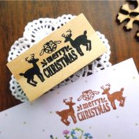 Merry Christmas Decoration Stamp Let It Snow Wooden Rubber Stamps Christmas Party Gift Packaging Sealing Stamp Noel 2022 Natal