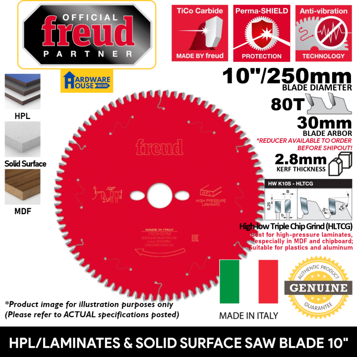 ORIGINAL FREUD 10" 80T Best For HPL Carbide Saw Blade TCT For Laminates