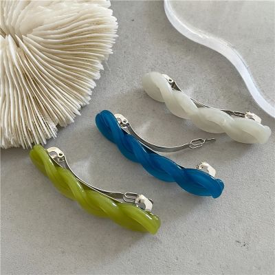 【CW】 Fashionable temperament twist hairpin side clip texture acetic acid word spring Korean version new hair accessories
