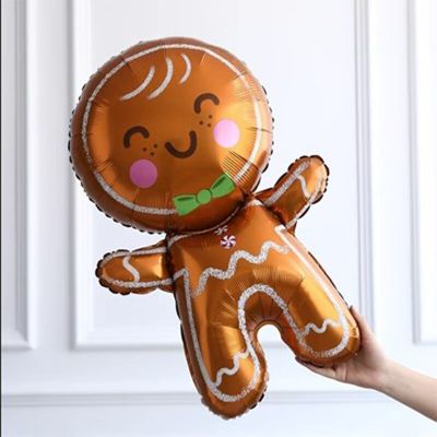 1pcs Gingerbread Man CandyFoil Balloons Merry Christmas Decorations For Home Xmas Ornaments Navidad Party Balloons Adhesives Tape