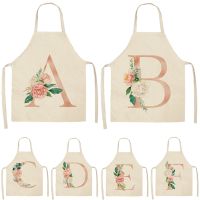 English Letters Style Apron Kitchen Baking Accessories Aprons For Women 26 Letters Pattern Home Cooking Aprons Home Custom Bib