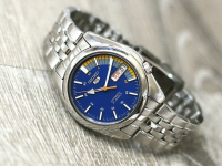 นาฬิกา Seiko Automatic รุ่น SNK371K1 นาฬิกาสำหรับผู้ชาย สายแสตนเลส หน้าปัดน้ำเงิน ของแท้ 100% รับประกัน 1 ปีเต็ม