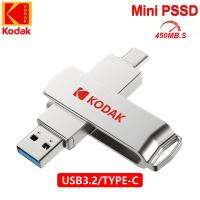 KODAK USB3.2 X203มินิโลหะ PSSD 1TB 2 In 1โซลิดสเตทไดรฟ์ภายนอก128GB 256GB 512GB สำหรับแล็ปท็อปเดสก์ท็อป PS5 PS4 XBOX