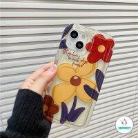 Honeey เคสโทรศัพท์ภาพดอกไม้กันกระแทกที่ชัดเจน,ใช้ได้กับ IPhone 14 13 12 11 Pro Max เบาะลมพัฟใสป้องกันการเคาะตัวปกป้องกล้องถ่ายรูปปกหลัง TPU แบบนิ่ม