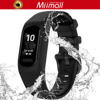 Miimall วงซิลิโคนอ่อนนุ่มเข้ากันได้กับ Garmin Vivosmart 5สาย,สายกีฬาเปลี่ยนระบายอากาศด้วยหัวเข็มขัดสายรัดข้อมืออุปกรณ์เสริมวงสำหรับ Garmin สมาร์ท5 /Garmin Vivosmart 5ใหม่