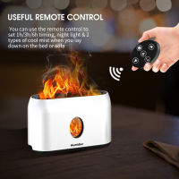 200mL Simulation Flame Mist Humidifier with Remote Control Desktop Aroma Essential Oil Diffuser Quiet Fake Fire Air Humidifier