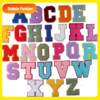 แฟชั่นบับเบิ้ล26ชิ้นผ้าปักลายตัวอักษรรีดบนแพทช์ตัวอักษร A-Z สูง7ซม. แผ่นแปะติดเสื้อลำลองแผ่นภาษาอังกฤษหลากสีแผ่น A-Z ทุกเพศทุกวัย