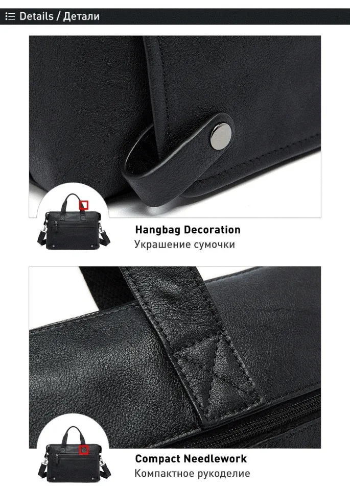 WESTAL Men's Leather Bag for Men Briefcases Genuine Leather Laptop Bag 14''  Shoulder Messenger Bags Document Computer Bags 7708