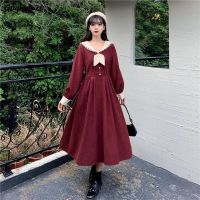 [กระโปรงฤดูร้อน] Vestido เสือจักรยานภูเขาแขนยาวde Manga Larga Con Cuello Peter Pan Para Mujer Estilo Coreano Harajuku Elegante Retaolgado Acampanado