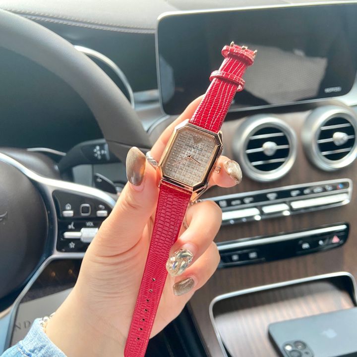 หน้าปัดสีทอง-นาฬิกา-armani-สำหรับผู้หญิงปี2022นาฬิกาข้อมือสตรีสายหนังนาฬิกาข้อมือผู้หญิงที่สง่างามนาฬิกาแฟชั่น