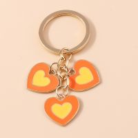 Cute Colorful Love Heart Charms Keychains Festival Gifts for Women Men Car Key Handbag Pendants Keyrings DIY Accessories