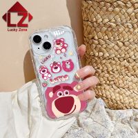 เคส OPPO Reno 4 PRO Reno 4F Reno 5 Reno 5F Reno 6 Reno 7 Reno 7Z Reno 8 8Z PRO Reno 8T น่ารักลายการ์ตูน3D คลื่นครีม Winnie Bear เคสนิ่มใส่โทรศัพท์สตรอเบอร์รี่ปกป้องกล้องซิลิโคนฝาหลัง