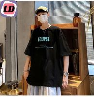 LD แขนสั้นผู้ชายเสื้อยืดฤดูร้อนใหม่เสื้อยืดหลวมขนาดบวกเสื้อยืดคู่เสื้อยืดลำลองเสื้อยืดการ์ตูนแขนสั้นเสื้อยืด