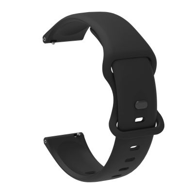 22มม. สำหรับเอเพ็กซ์46มม./เอเพ็กซ์โปร/Ticwatch Pro 3สายนาฬิกาข้อมือซิลิโคนแบบเจาะรูที่หัวเข็มขัดด้านหลังแบบสากล (สีดำ)