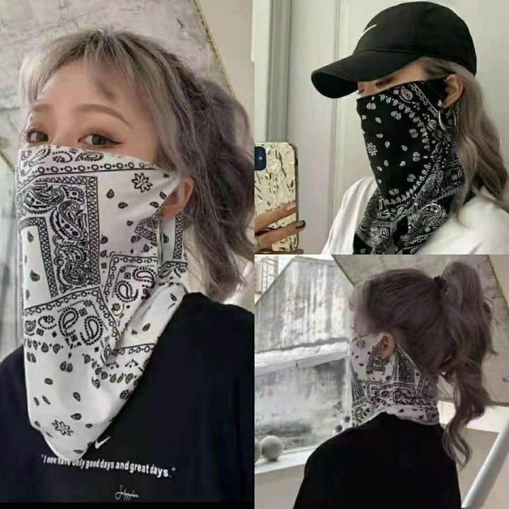 Full face and neck protection integrated driving veil, thin summer sun ...