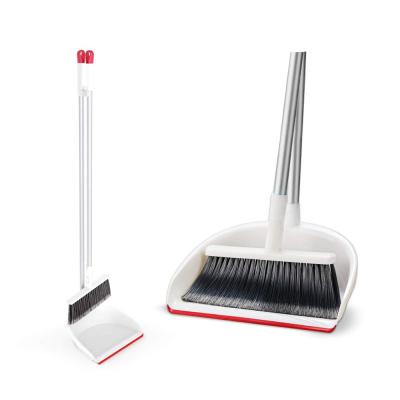 Eyliden Broom and Dustpan Eco Friendly Long Handle Broom Dustpan Set for Home Kitchen Classroom Office Interior Cleaning