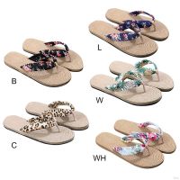 Women Summer Fashion Concise Flower Pattern Sweet Flip Flops House Slippers