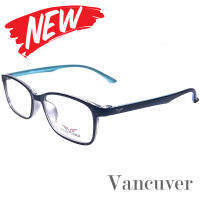 Fashion กรอบแว่นตา สำหรับตัดเลนส์ แว่นสายตา แว่นตา รุ่น Vancuver 3212 C-6 สีดำใส ทรงเหลี่ยม ขาข้อต่อ วัสดุพลาสติกพีซีเกรดเอ เบา เหนียว ไม่แตกหัก