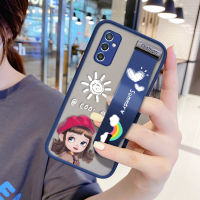 UCUC เคสโทรศัพท์เคสสำหรับ Samsung Galaxy M52 5G,เคสป้องกันเลนส์เต็มขอบนิ่มลายการ์ตูนเด็กผู้หญิงฝาหลังสีแดงกันกระแทกพร้อมสายรัดข้อมือ Samsungm52 5G (พร้อมสายรัดข้อมือ)