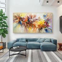 Large Abstract Painting Art Colorful Bloom Flower Poster Canvas Painting For Living Room Wall Art Decorative Pictures Home Decor