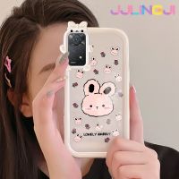 Jjlingji เคสสำหรับ Xiaomi Redmi Note 11 Pro 11e Note 5G Pro ลายกระต่ายน่ารักสร้างสรรค์สีสันสดใสน่ารักกล้องมอนสเตอร์น้อยนิ่มสำหรับเลนส์ซิลิโคนเคสใสกันกระแทกแบบใสง่าย