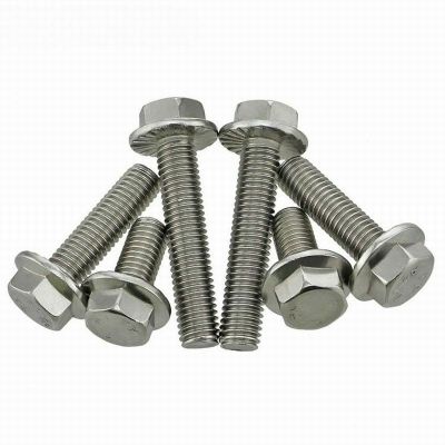 5pcs  M5 M6 M8 M10 304 Stainless Steel  Hexagon Head with Serrated Flange Cap Screw Hex Washer Head Bolt